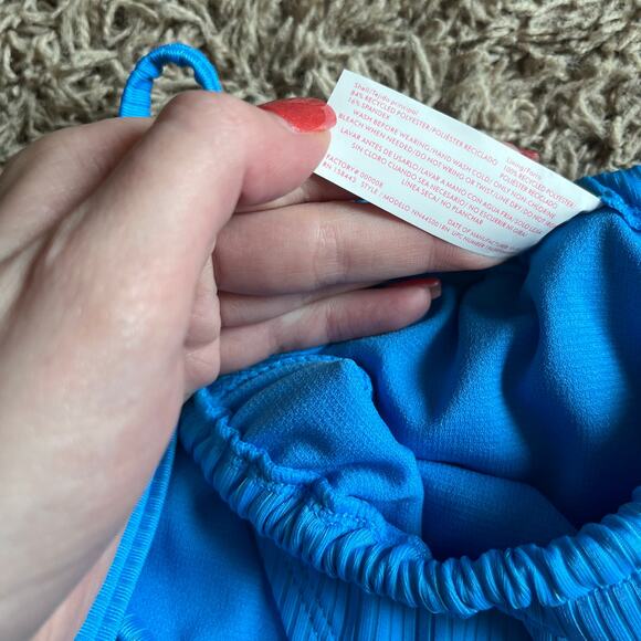 NWT! Juniors' Ninety-Nine° Tunnel Side-Tie Blue Bikini Bottoms Size Medium - Picture 4 of 6